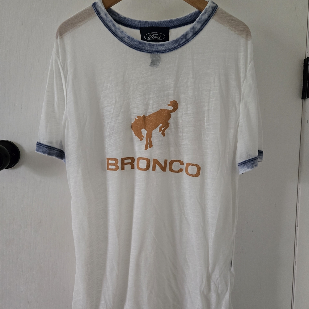 Ford Bronco Blue and White Short Sleeve Tee